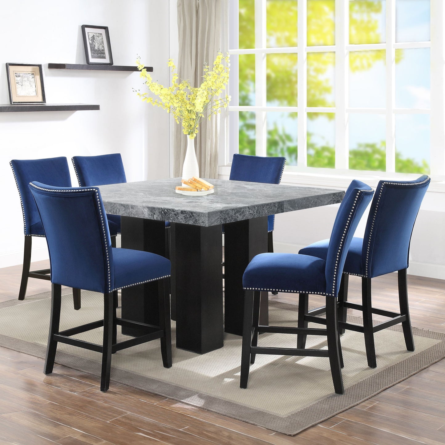 Camila - Square Counter Dining Set - Gray Top - Hornell Furniture Outlet