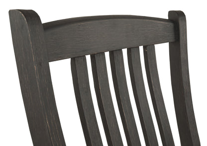 Tyler Creek - Black / Grayish Brown - Dining UPH Side Chair (Set of 2) - Slatback - Hornell Furniture Outlet