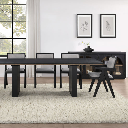 Magnolia - Table 5 Piece Arm Chair Set - Black - Hornell Furniture Outlet