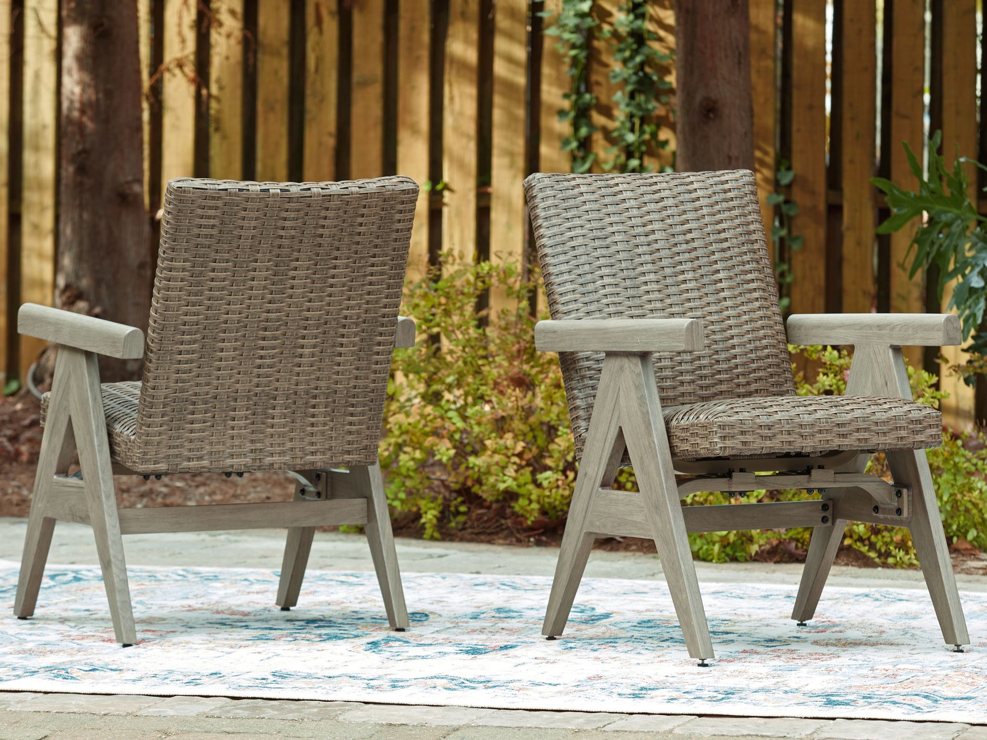 Cliff Trails - Beige - Rocking Arm Chair (Set of 2) - Hornell Furniture Outlet