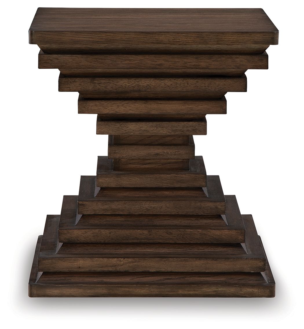 Hannodream - Warm Brown - Square End Table - Hornell Furniture Outlet
