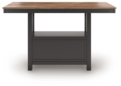 Wildenauer - Brown / Black - Rectangular Dining Room Counter Table - Hornell Furniture Outlet