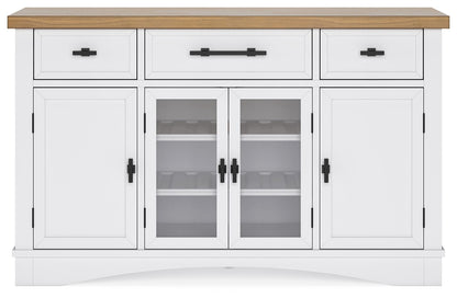 Ashbryn - White / Natural - Dining Room Server - Hornell Furniture Outlet