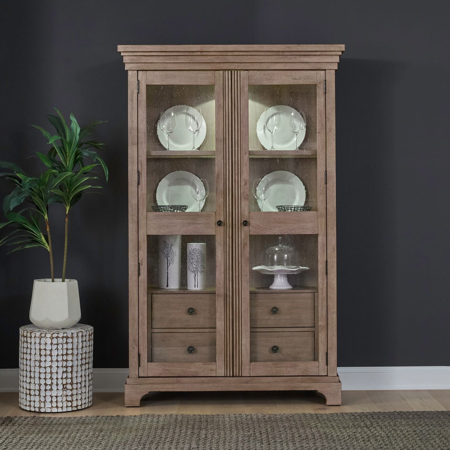 Haven Hills - Display Cabinet - Camel Beige - Hornell Furniture Outlet
