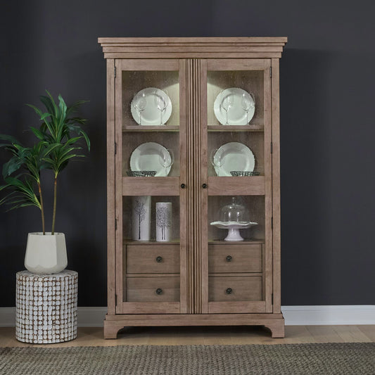 Haven Hills - Display Cabinet - Camel Beige - Hornell Furniture Outlet