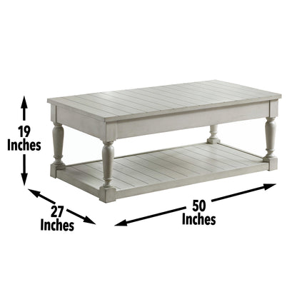 Hemingway - Lift Top Coffee Table - White - Hornell Furniture Outlet