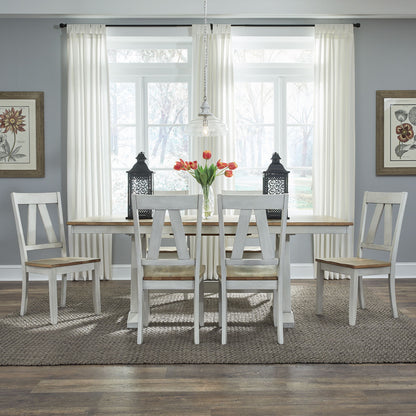 Lindsey Farm - Trestle Table Set - Hornell Furniture Outlet