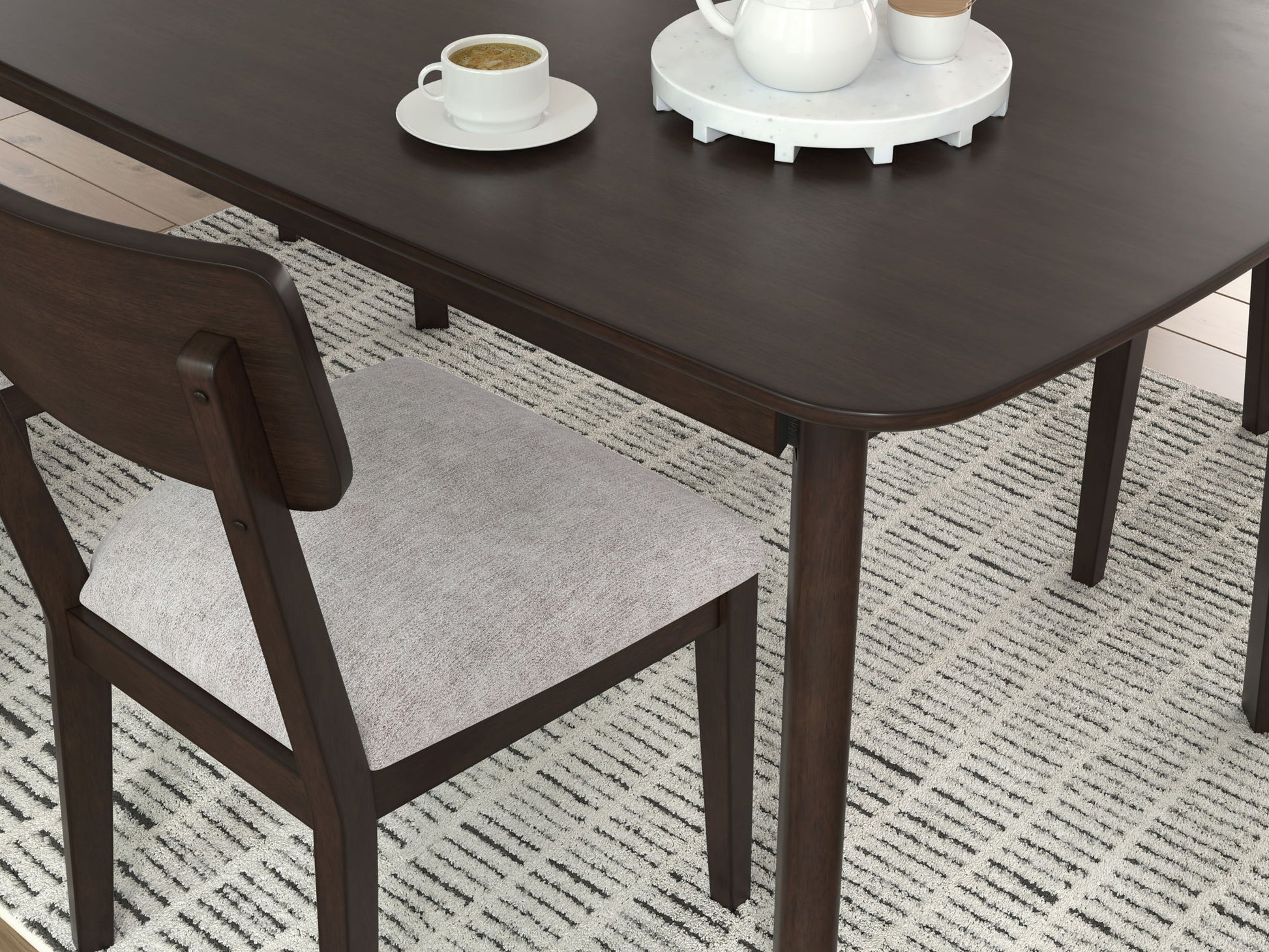 Mallenette - Dining Room Table Set (Set of 5) - Merlot - Hornell Furniture Outlet