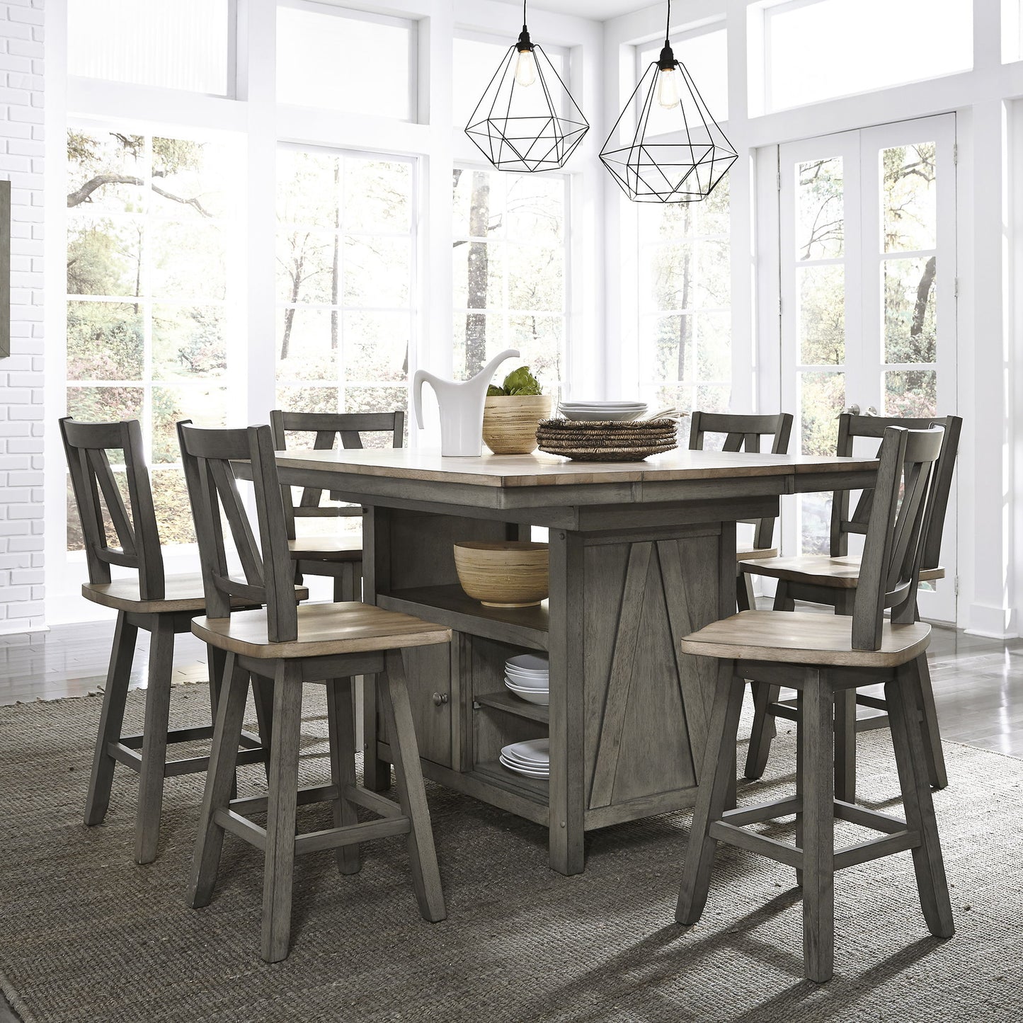 Lindsey Farm - Gathering Table Set - Hornell Furniture Outlet