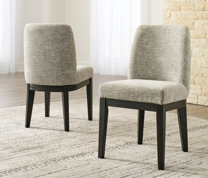 Burkhaus - Beige / Dark Brown - Dining UPH Side Chair (Set of 2) - Hornell Furniture Outlet