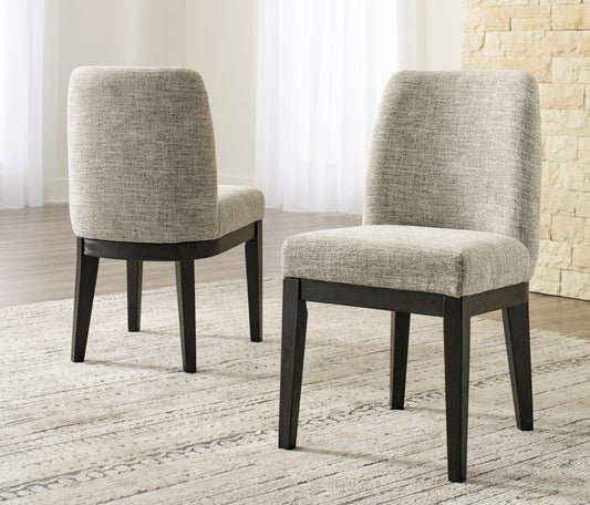Burkhaus - Beige / Dark Brown - Dining UPH Side Chair (Set of 2) - Hornell Furniture Outlet
