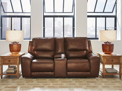 DeepWakes - Power Reclining Loveseat / Console / Adjustable Headrest - Hornell Furniture Outlet