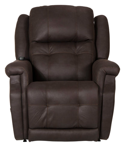 Haywood - Power Headrest Power Lift Lay Flat Recliner With Heat & Massage - Chocolate - Hornell Furniture Outlet