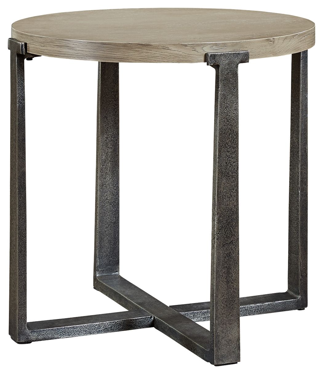 Dalenville - Gray - Round End Table - Hornell Furniture Outlet