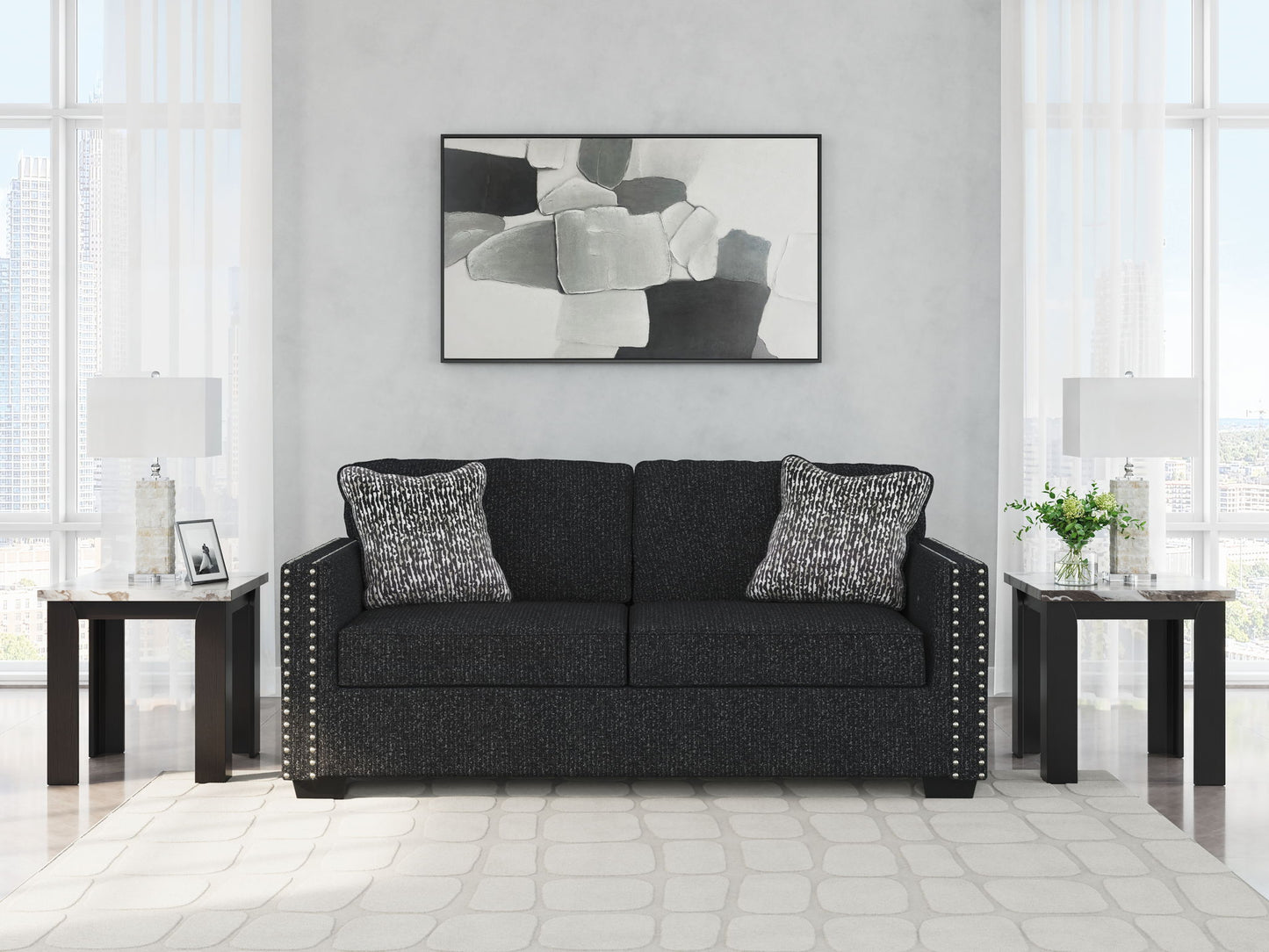 Jasmine Peaks - Coal - Sofa - Hornell Furniture Outlet