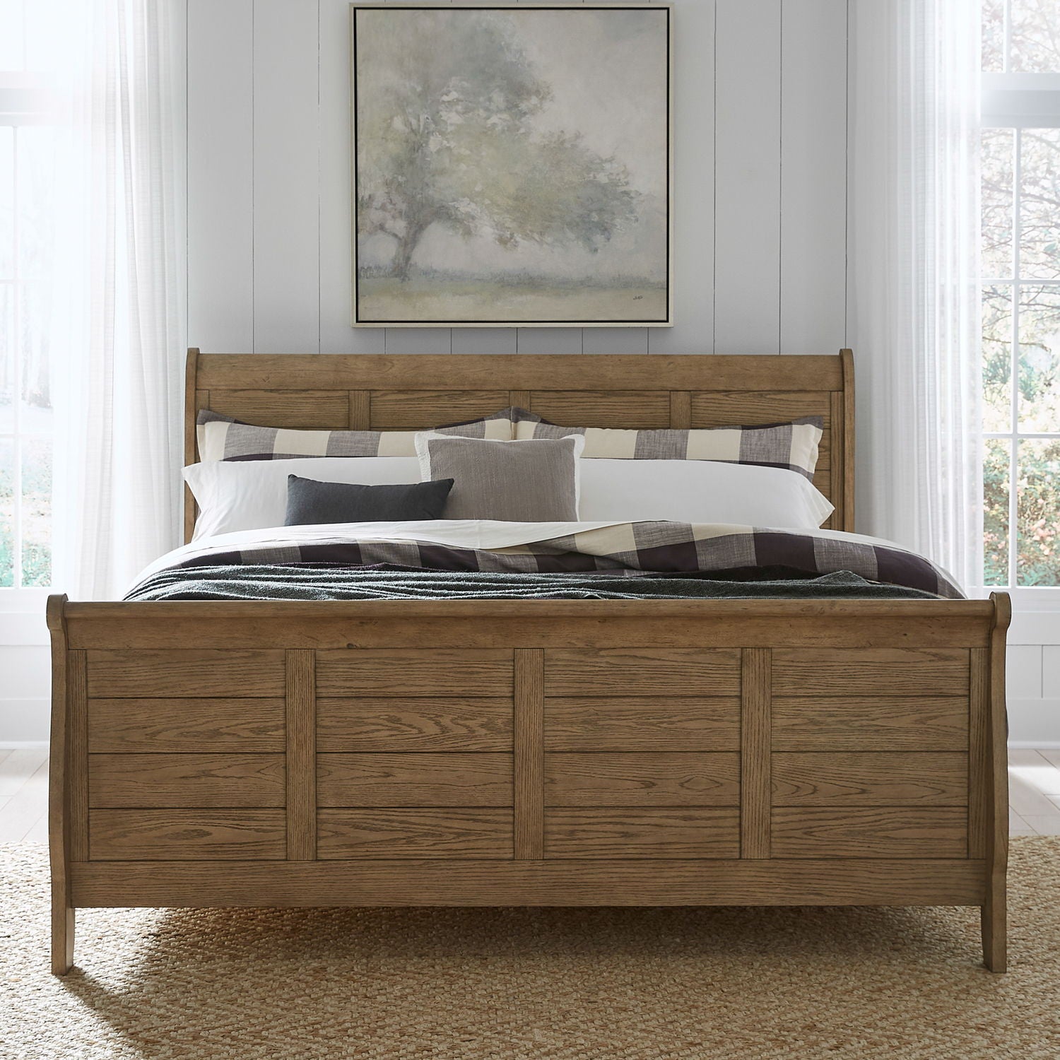 Grandpas Cabin - Sleigh Bed (Softly Bent Shape) - Hornell Furniture Outlet
