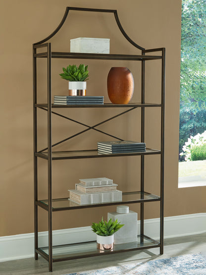 Bernonly - Antique Bronze Finish - Bookcase - Hornell Furniture Outlet