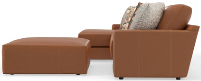 Minori - Italian Leather Sofa / Chaise And Cocktail Ottoman - Hornell Furniture Outlet