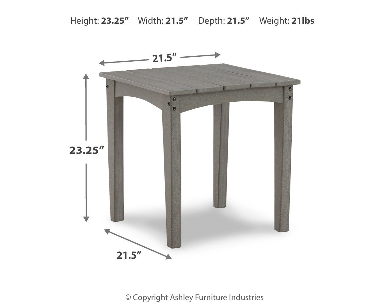 Visola - Square End Table - Gray - Hornell Furniture Outlet