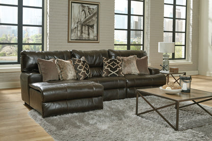 Como - 3 Piece Italian Leather Match Reclining Sectional - Hornell Furniture Outlet