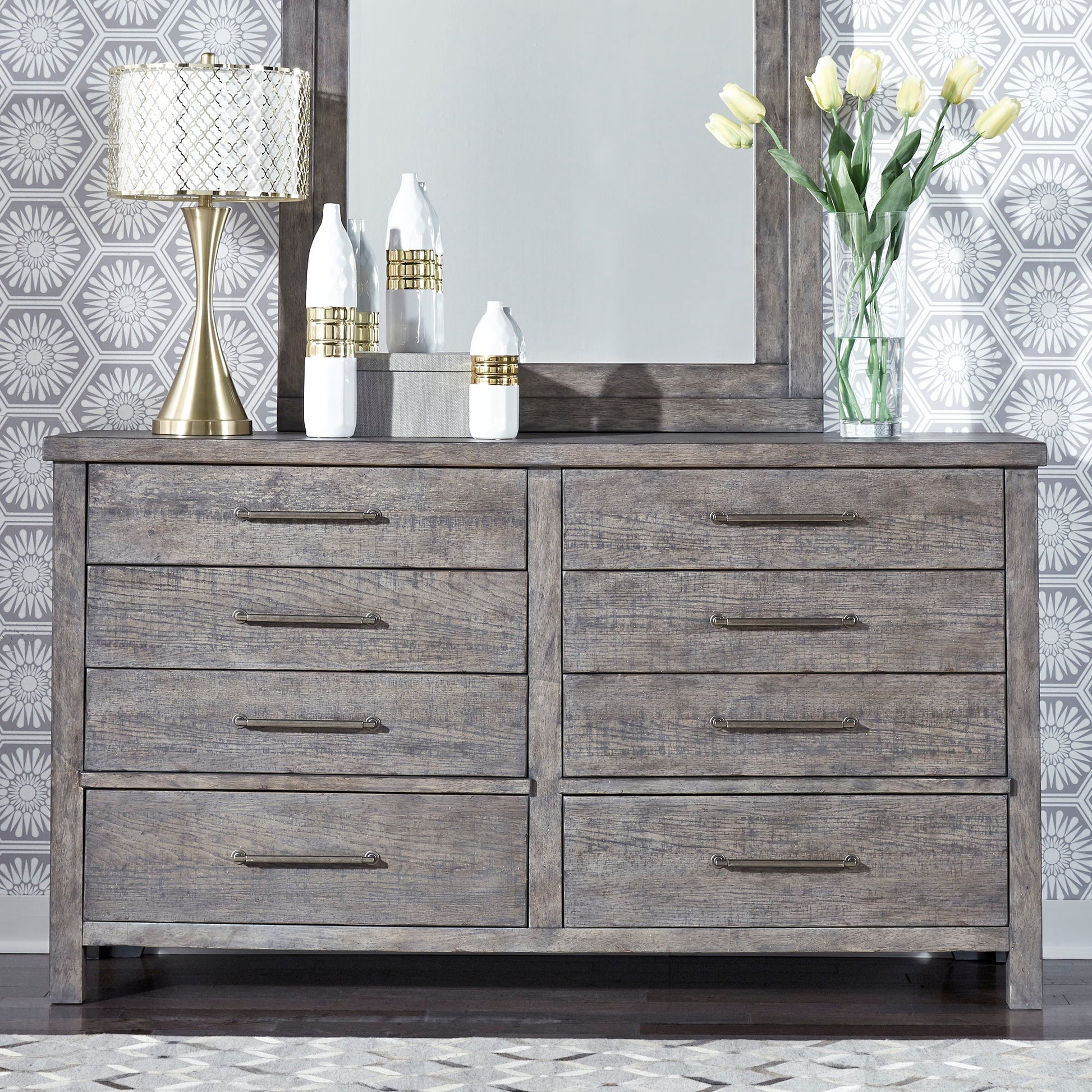 Modern Farmhouse - 8 Drawer Dresser - Hornell Furniture Outlet