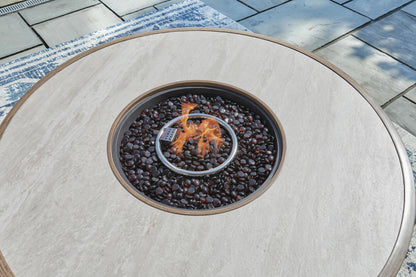 Rainier Ranch - Round Fire Pit Table - Beige - Hornell Furniture Outlet