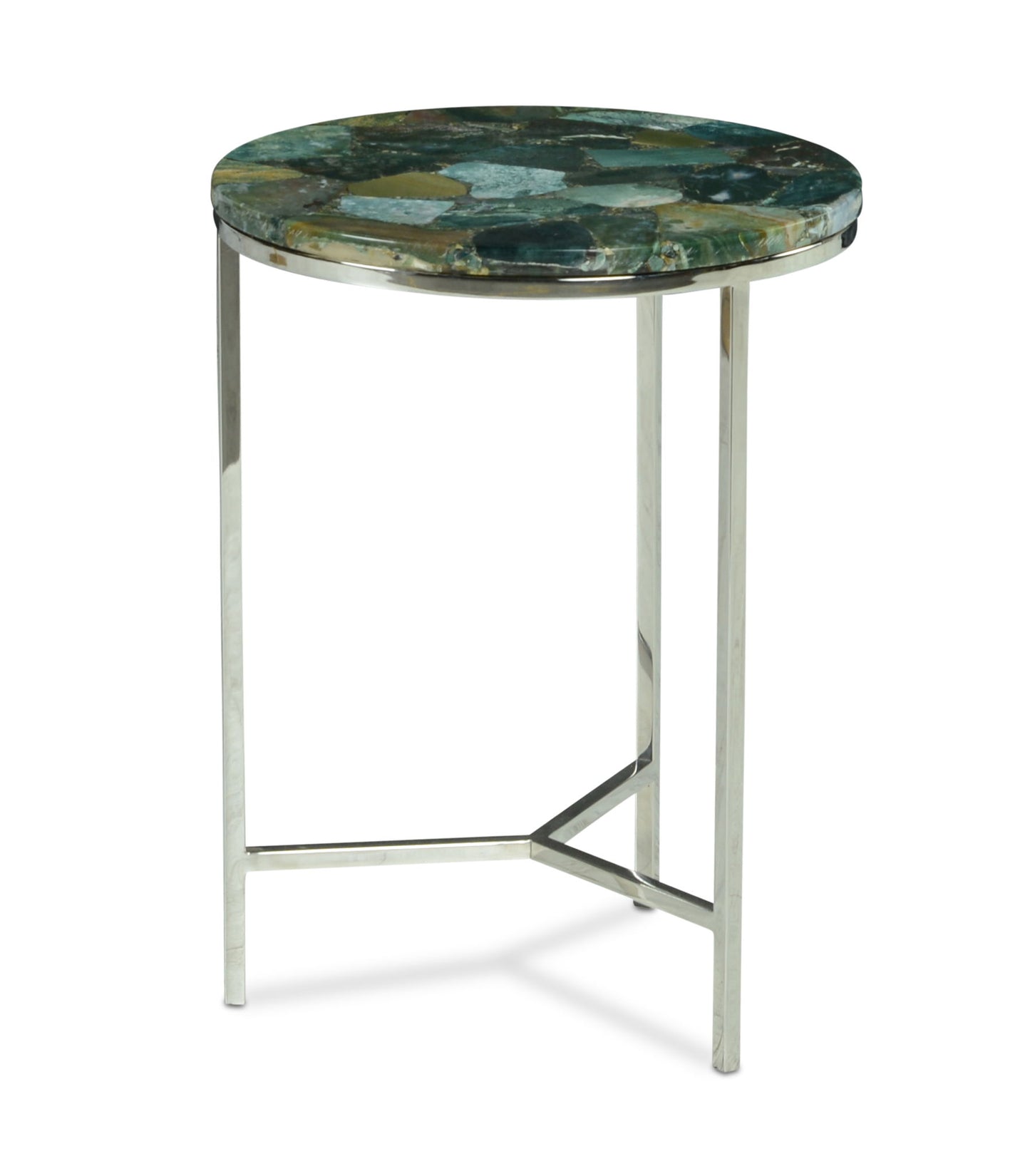 Foster - Jaspe Top Chairside Table - Green - Hornell Furniture Outlet
