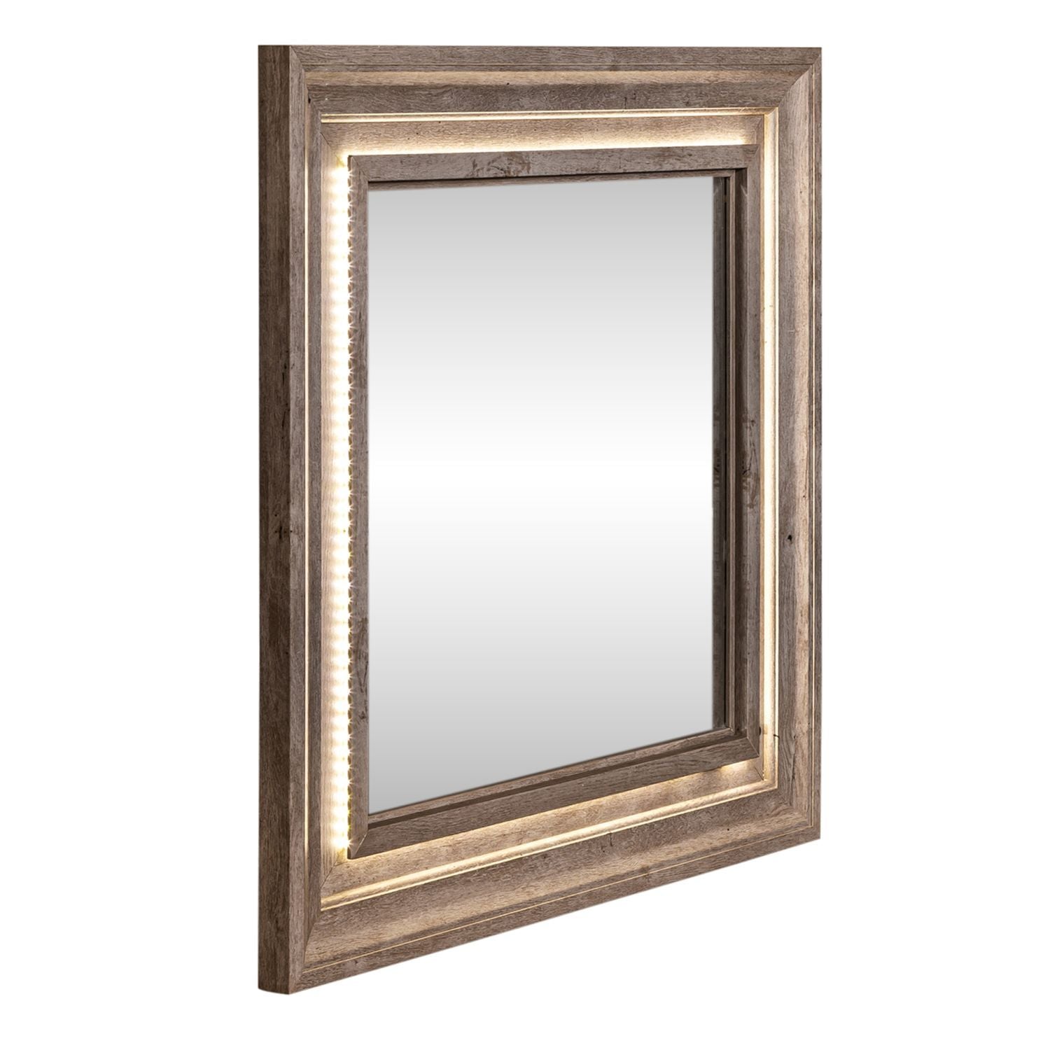 Horizons - Lighted Mirror - Gray - Hornell Furniture Outlet