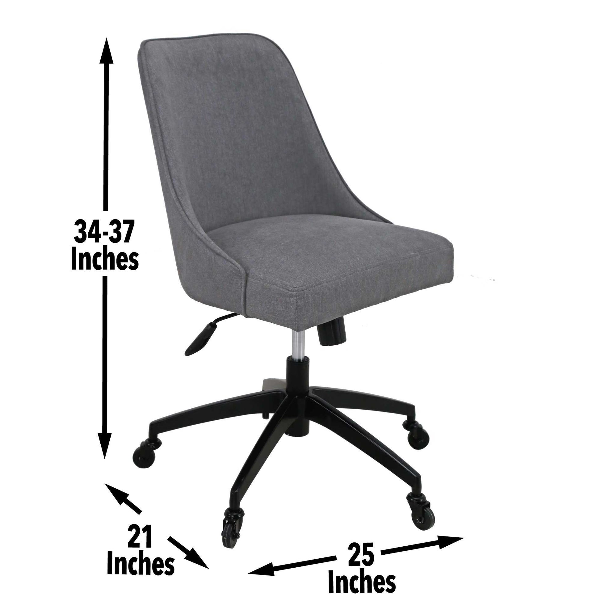 Kinsley - Swivel Upholstered Desk Chair - Dark Gray - Hornell Furniture Outlet
