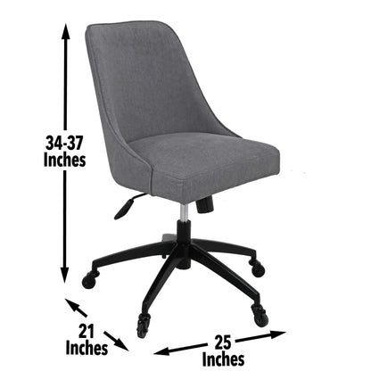 Kinsley - Swivel Upholstered Desk Chair - Dark Gray - Hornell Furniture Outlet