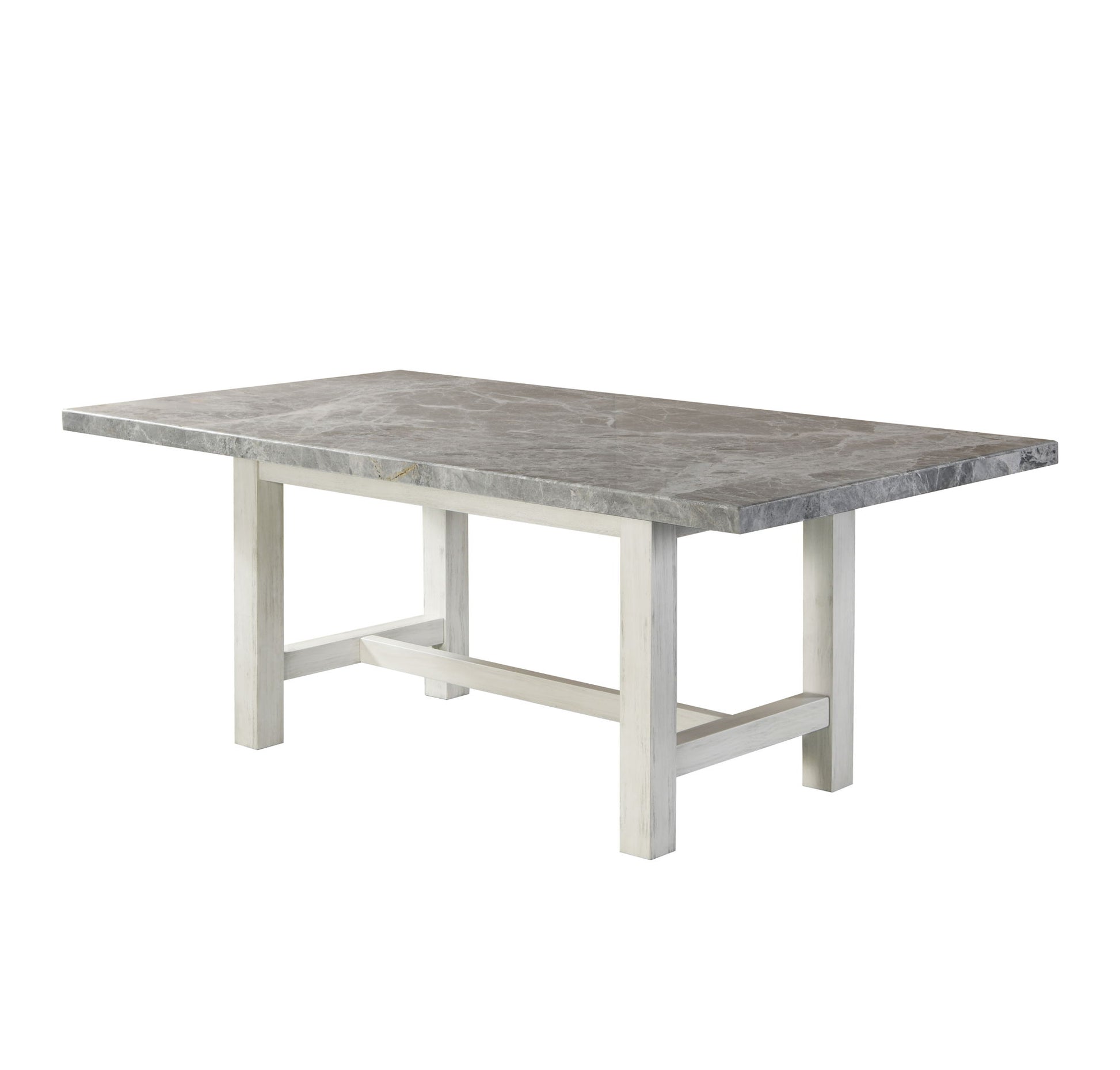 Canova - Gray Marble Top Dining - White - Hornell Furniture Outlet