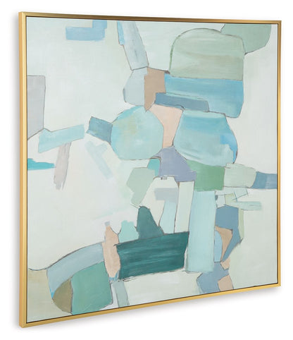 Wynburn - White / Blue / Green - Wall Art - Hornell Furniture Outlet