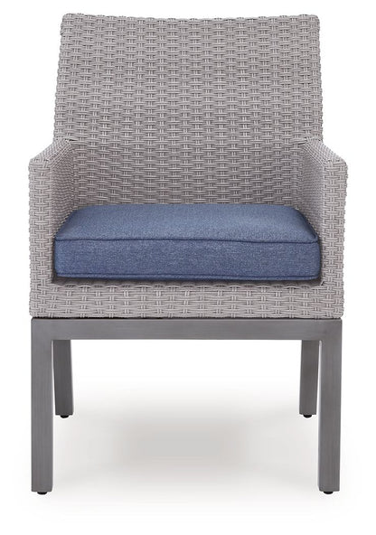 Half Moon Beach - Arm Chair With Cushion (Set of 2) - Blue / Gray - Hornell Furniture Outlet