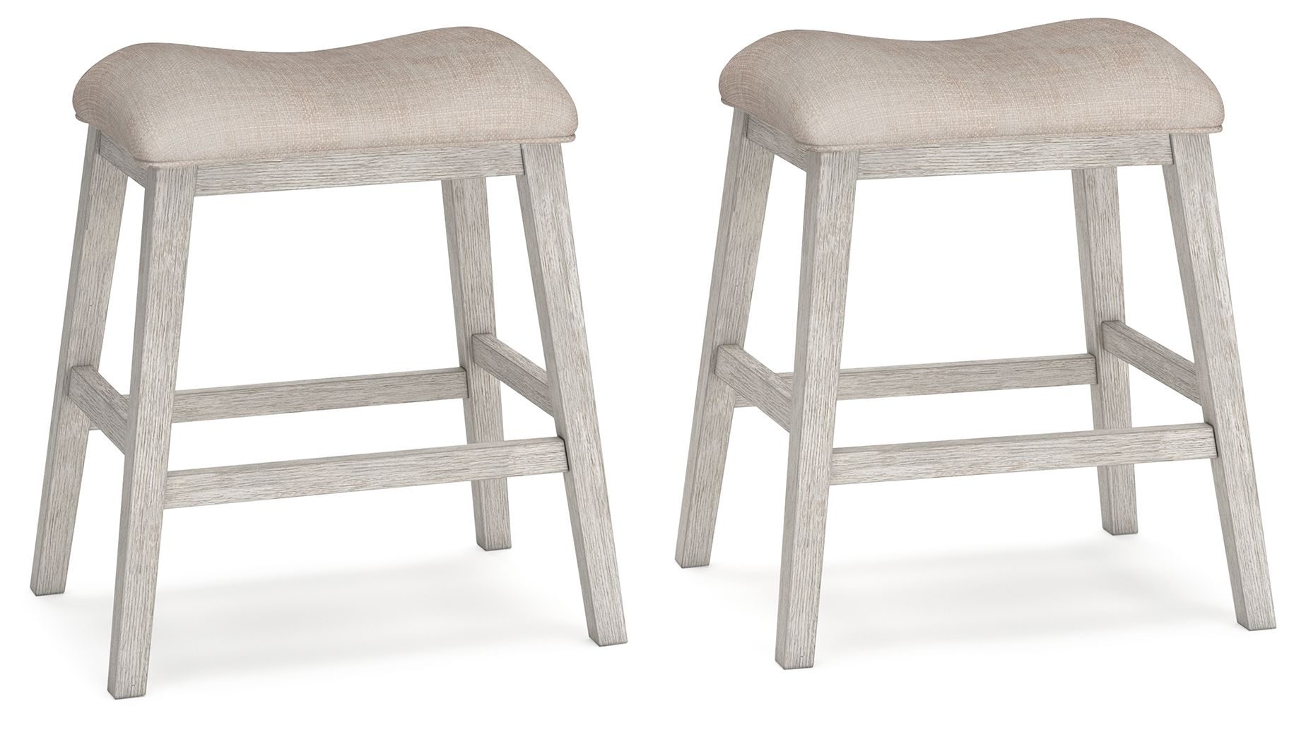 Skempton - Upholstered Stool (Set of 2) - White - Hornell Furniture Outlet