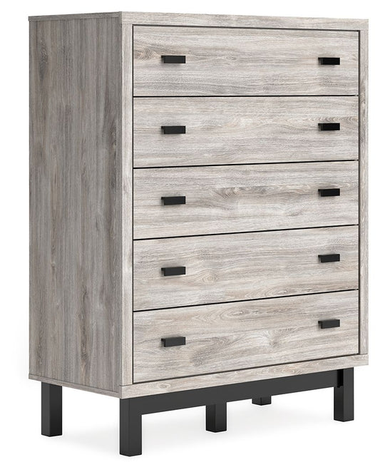 Vessalli - Black / Gray - Five Drawer Wide Chest - Hornell Furniture Outlet