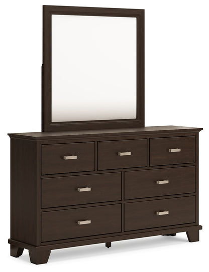 Covetown - Dresser And Mirror - Dark Brown - Hornell Furniture Outlet