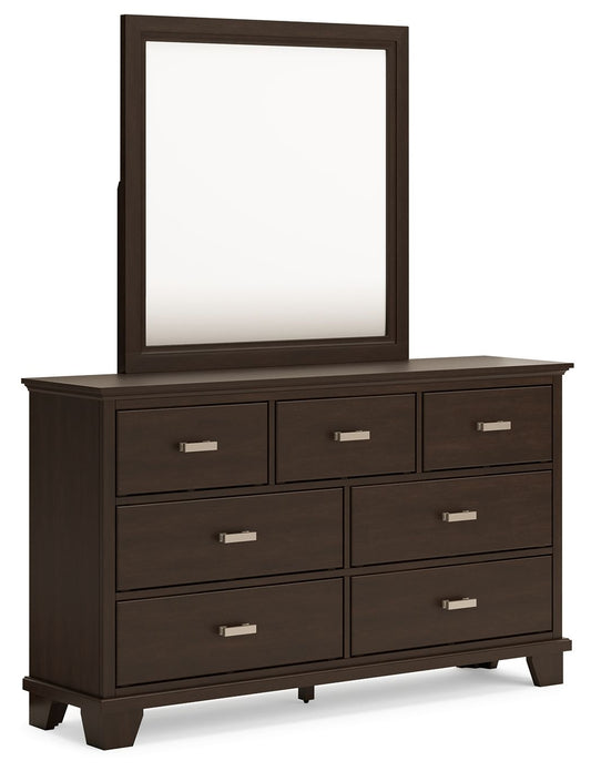 Covetown - Dresser And Mirror - Dark Brown - Hornell Furniture Outlet