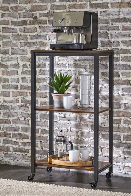 Bevinfield - Brown / Black - Bar Cart - Hornell Furniture Outlet