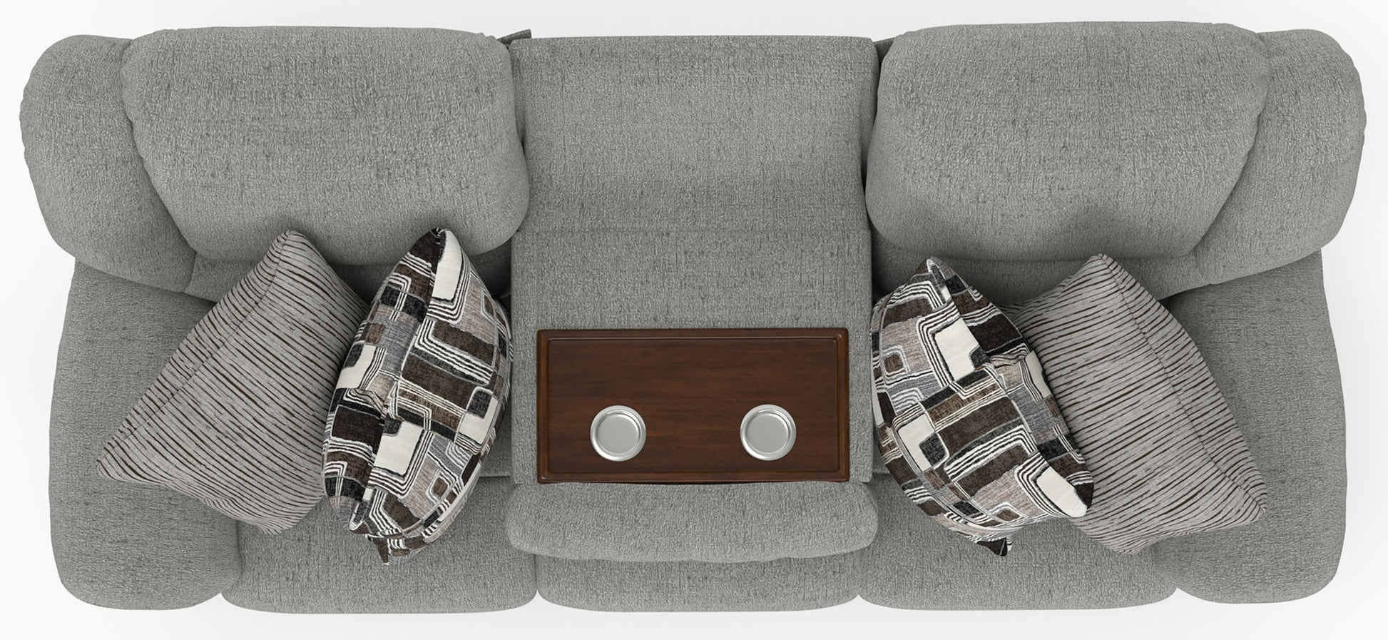 Trifecta - Sofa With 3 Recliners and Drop Down Table - Hornell Furniture Outlet