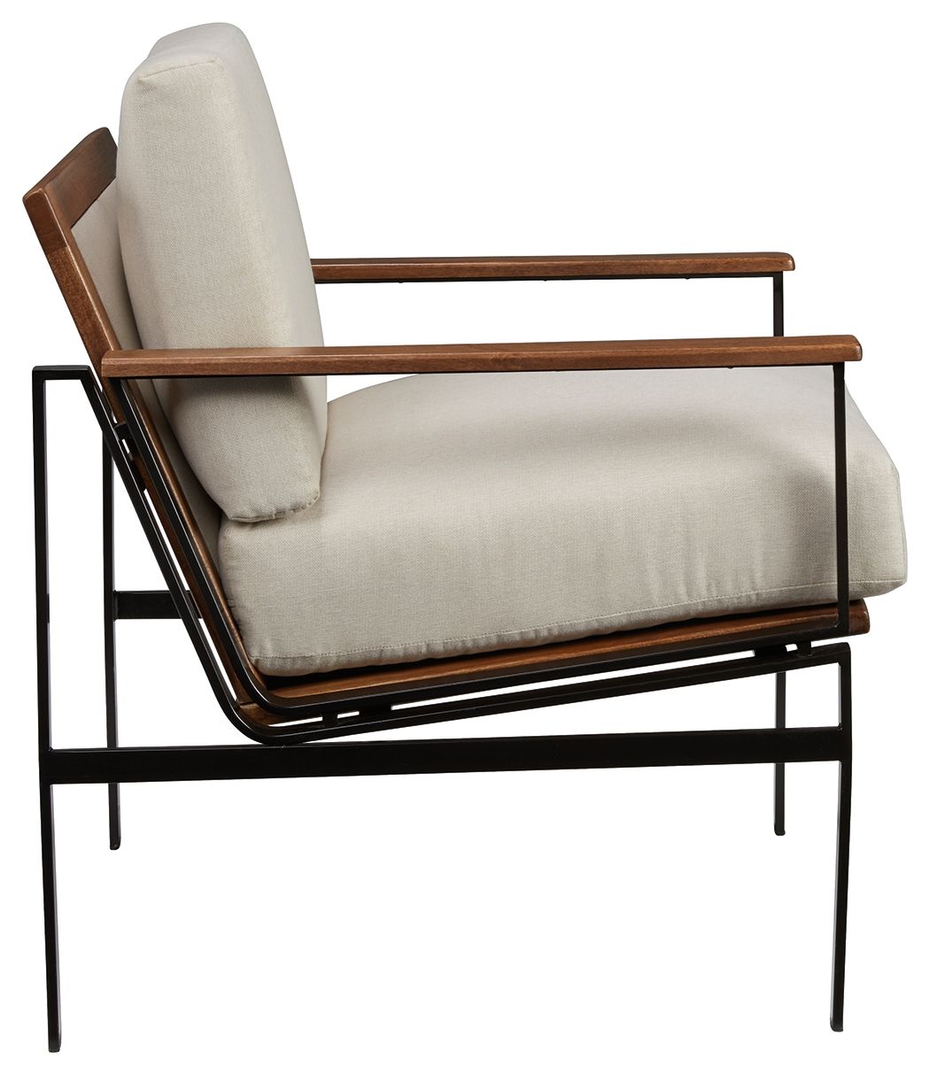 Tilden - Ivory / Brown - Accent Chair - Hornell Furniture Outlet