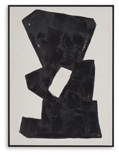 Garviery - Black / Cream - Wall Art - Hornell Furniture Outlet