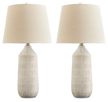Willport - Off White - Ceramic Table Lamp (Set of 2) - Hornell Furniture Outlet