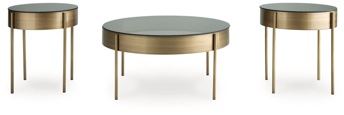Jettaya - Brushed Brass - Occasional Table Set (Set of 3) - Hornell Furniture Outlet