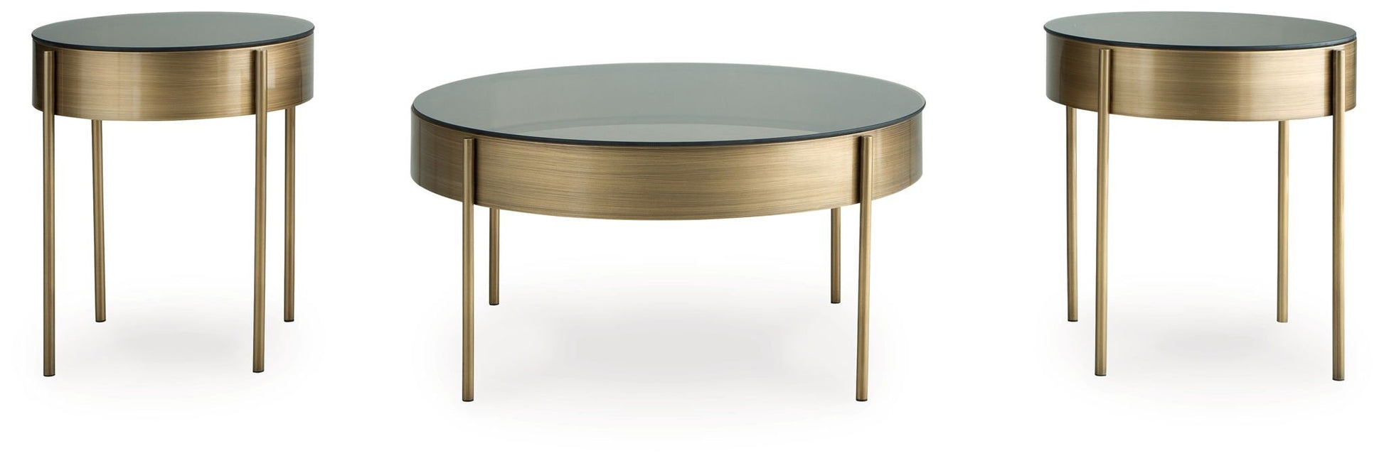 Jettaya - Brushed Brass - Occasional Table Set (Set of 3) - Hornell Furniture Outlet