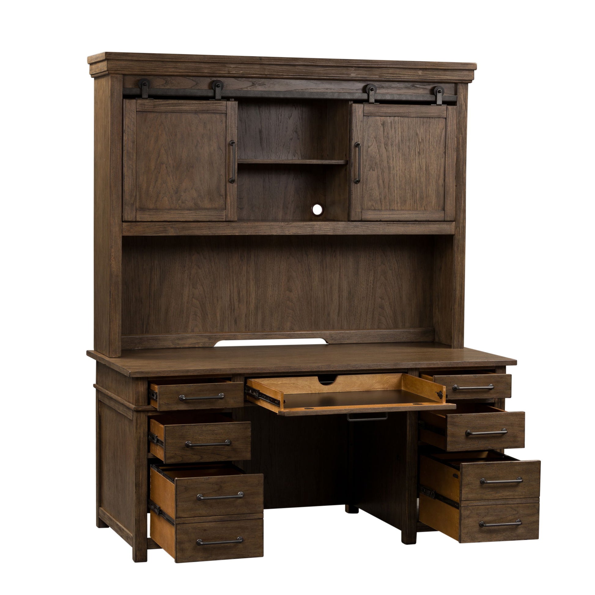 Sonoma Road - Credenza & Hutch - Light Brown - Hornell Furniture Outlet