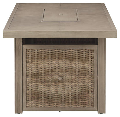 Beachcroft - Rectangular Fire Pit Table - Hornell Furniture Outlet