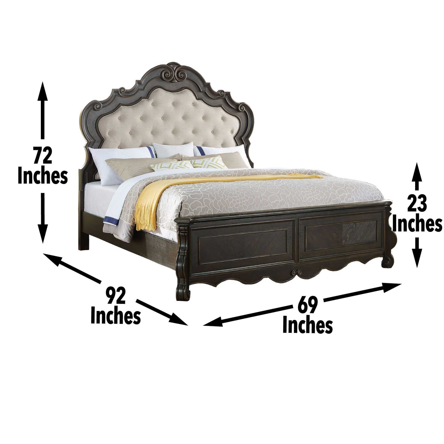 Rhapsody - 5 Piece Queen Bedroom Set - Dark Brown - Hornell Furniture Outlet