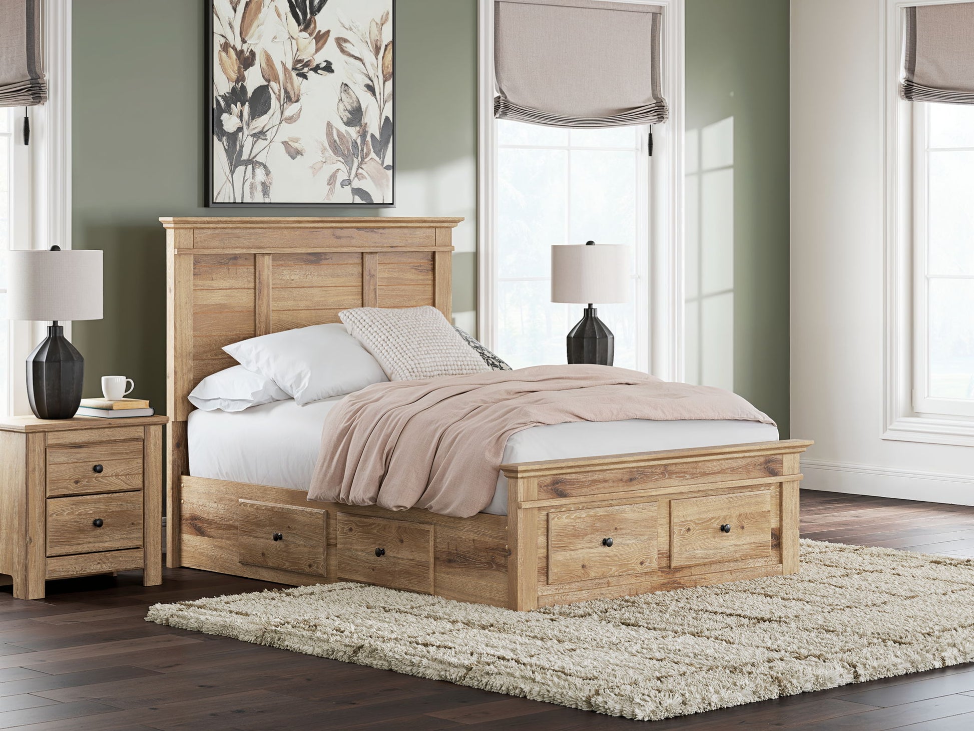 Makidern - Panel Storage Bed With 2 Under Bed Storage Units - Hornell Furniture Outlet