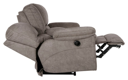 Reyes - Lay Flat Reclining Console Loveseat With Storage & Cupholders - Hornell Furniture Outlet
