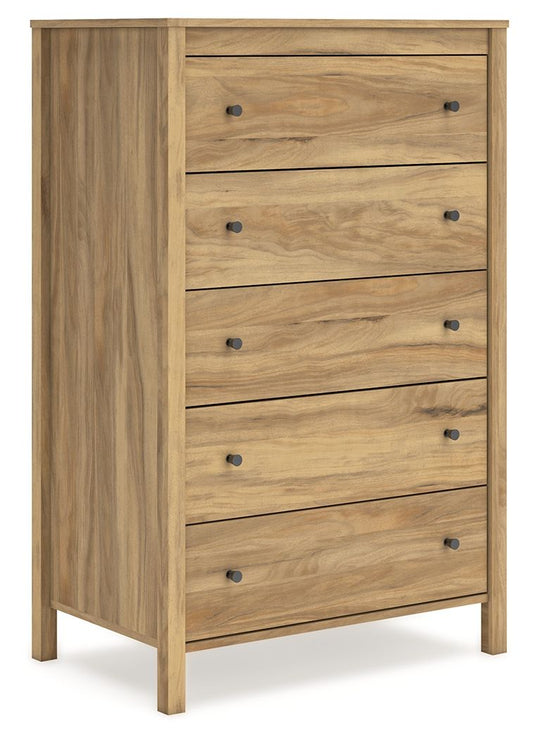 Bermacy - Light Brown - Five Drawer Chest - Hornell Furniture Outlet
